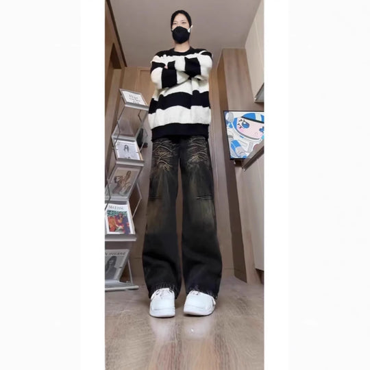 Damen Modische Oversized Jeans Shop Nory