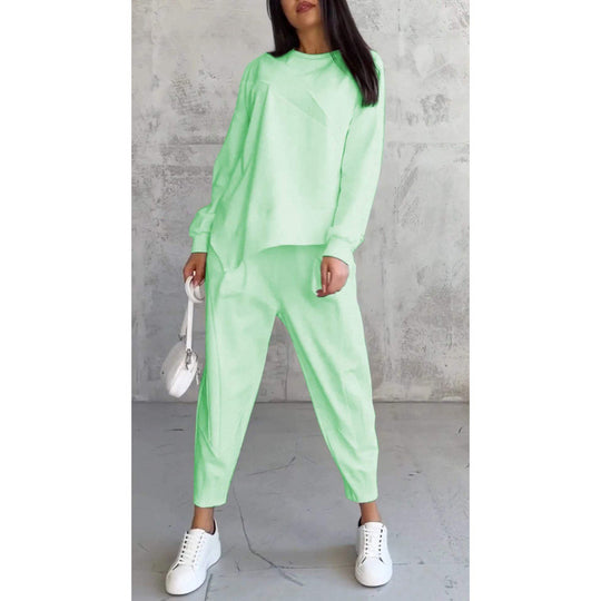 Damen Lässiges Zweiteiliges Lounge-Set mit Oversize-Sweatshirt und taillierter Tapered-Hose Shop Nory