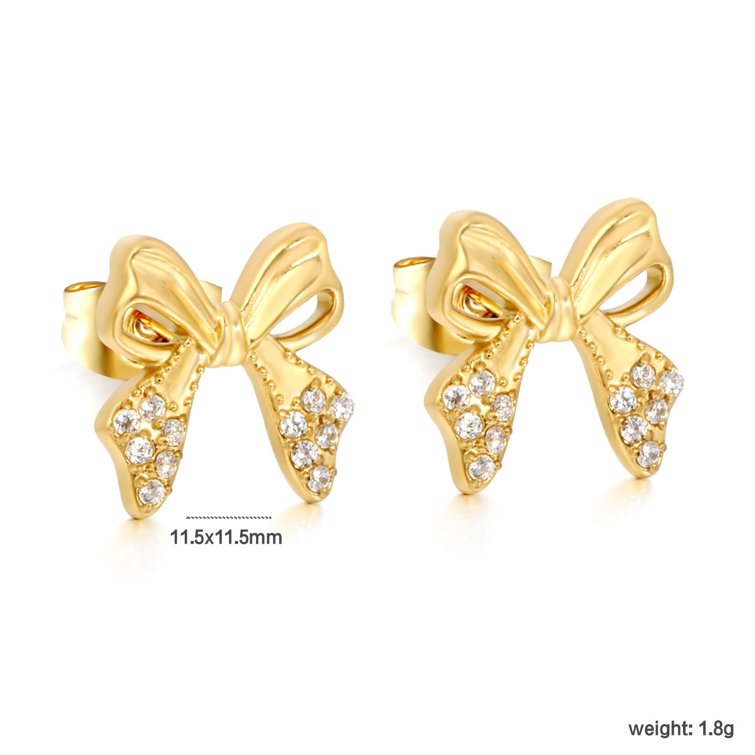 Damen Ohrstecker im eleganten Schleifen-Design mit funkelnden Zirkonia Shop Nory