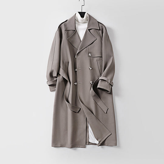 Damen Zweireihiger Oversized Trenchcoat mit weitem Schalkragen und Bindegürtel Shop Nory