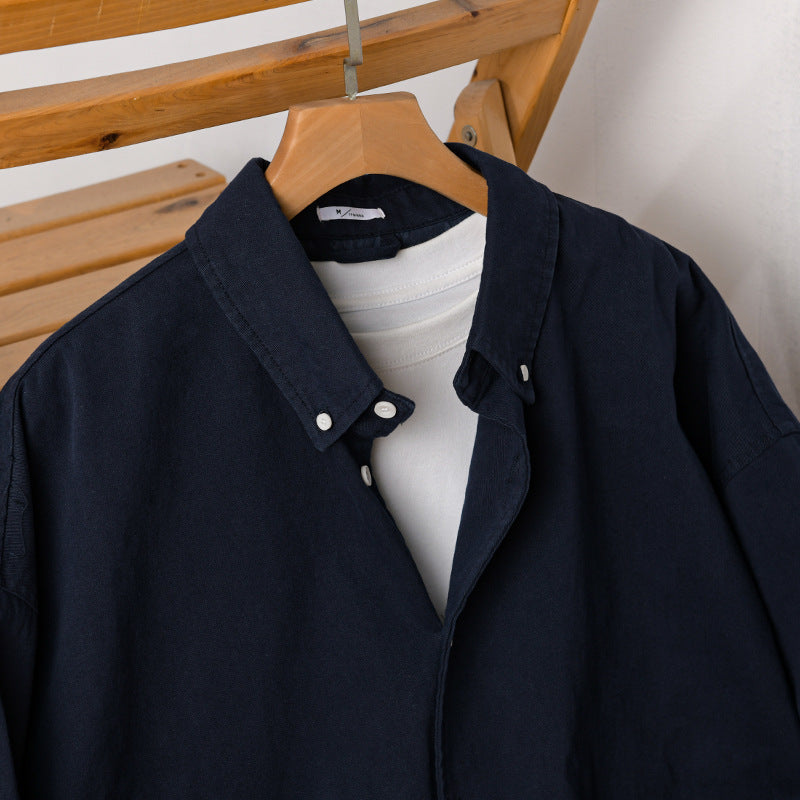 Herren Leichte Baumwoll-Utility-Jacke mit Knopfleiste und elastischem Saum Shop Nory