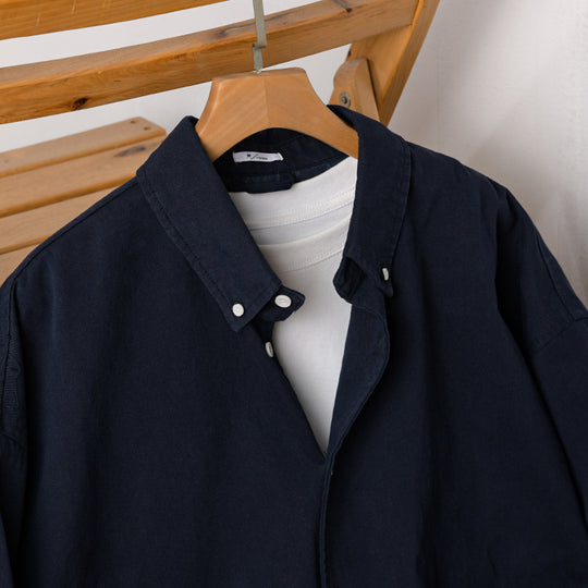 Herren Leichte Baumwoll-Utility-Jacke mit Knopfleiste und elastischem Saum Shop Nory