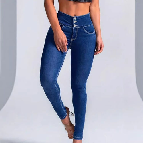 Damen Sculpting-High-Waist Skinny-Jeans mit V-förmigem Bund Shop Nory