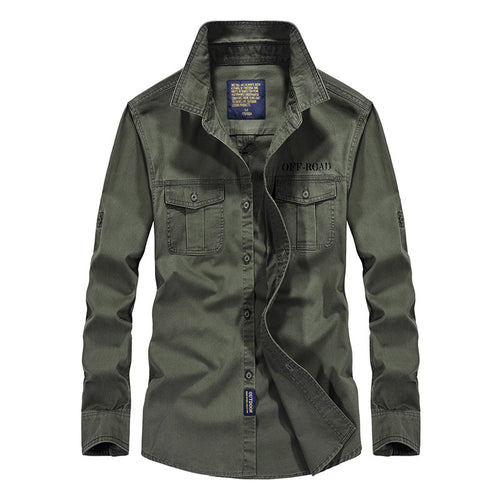 Herren Field-Hemdjacke mit Brusttaschen und Offroad-Print Shop Nory