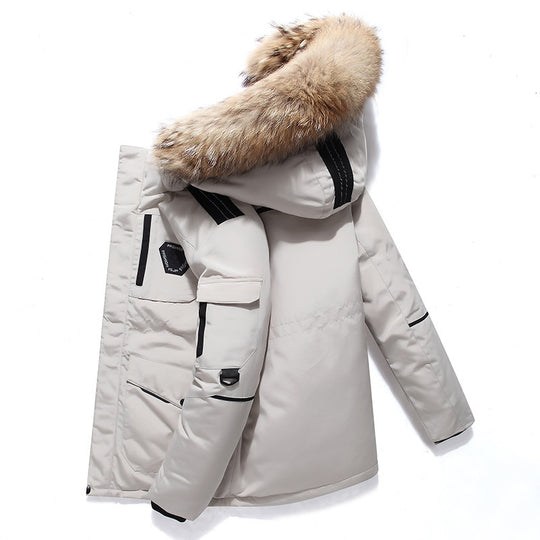 Herren Robuster Winterparka mit Kunstfellkapuze, wattierter Thermofütterung und Multifunktionstaschen Shop Nory