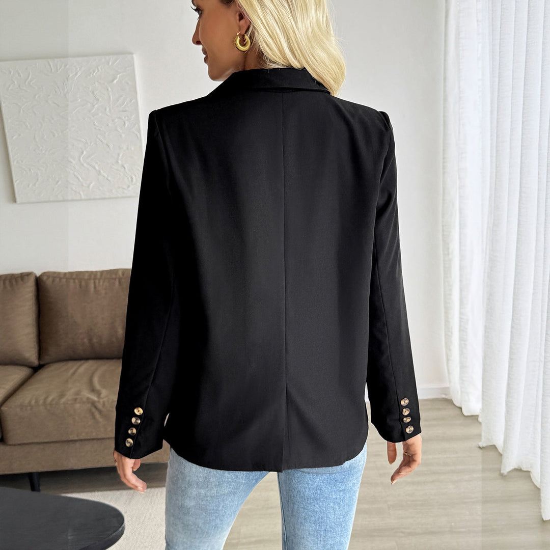 Damen Figurschmeichelnder Longblazer mit eingesetztem Knopf, gerollten Ärmeln und Pattentaschen Shop Nory