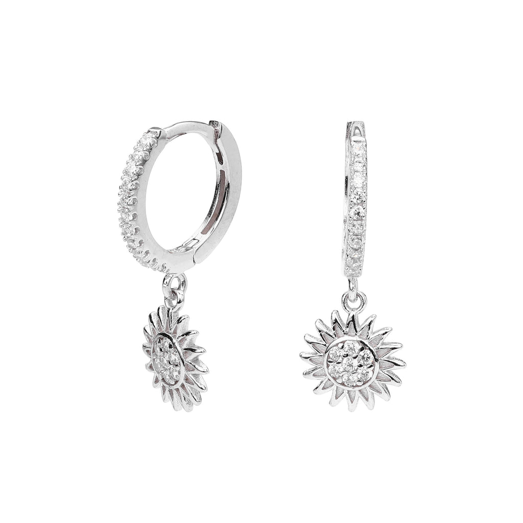 Damen Ohrhänger mit swingendem Sonnenmotiv aus 925 Sterling Silber Shop Nory