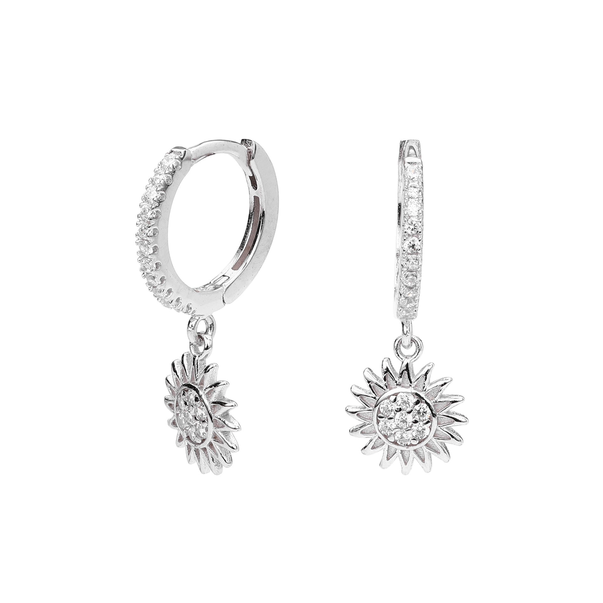 Damen Ohrhänger mit swingendem Sonnenmotiv aus 925 Sterling Silber Shop Nory