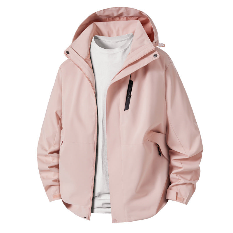 Herren technische Übergangsjacke mit verstellbarem Kapuzenrand