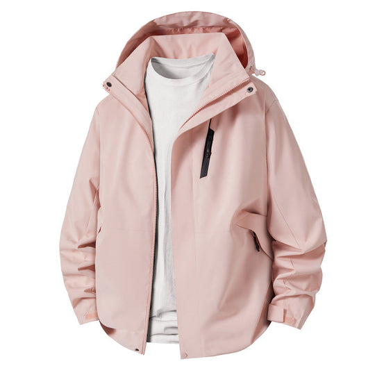 Herren technische Übergangsjacke mit verstellbarem Kapuzenrand