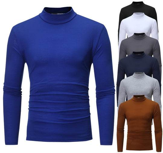 Herren tailliertes Langarm-Stehkragen-Shirt aus Stretchjersey Shop Nory