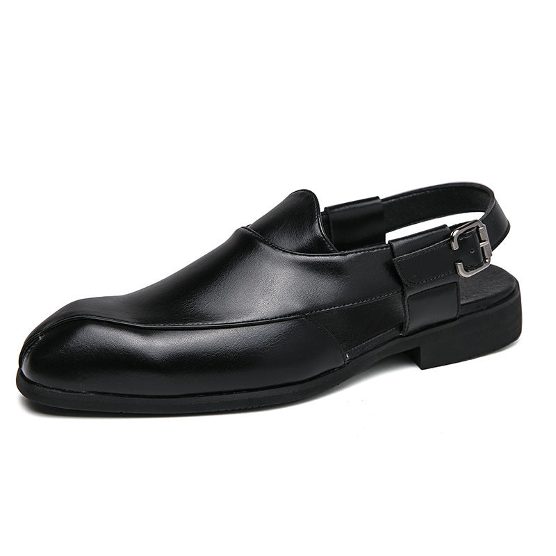 Damen elegante Leder-Mokassins mit verstellbarem Riemen