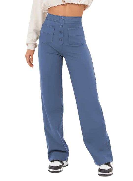 Damen Hochtaillierte Wide‑Leg Hose mit aufgesetzten Taschen Shop Nory
