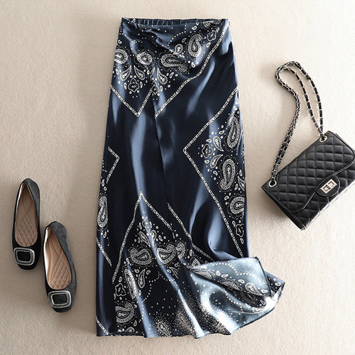 Damen Eleganter langer Rock mit Paisleymuster Shop Nory