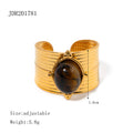 Damen Offenes Armband mit strukturiertem Design und hochwertigem Tigeraugen-Akzent Shop Nory
