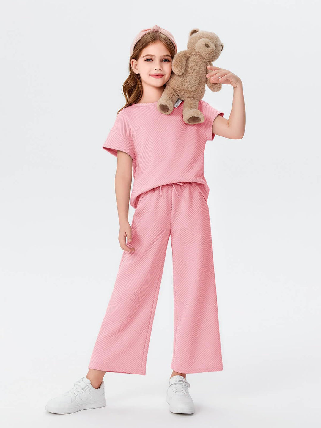 Damen lässiges Schlafanzug-Set mit weitem Oberteil und lockeren Hosen Shopnory