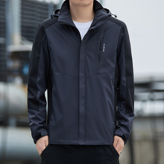 Herren Leichte wind- und wasserabweisende Kapuzenjacke im sportlichen Utility‑Style Shop Nory
