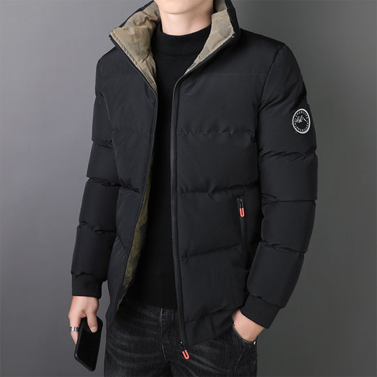 Herren Kurz geschnittene wattierte Steppjacke mit Camouflage-Innenfutter, gerippten Bündchen und Reißverschlusstaschen Shop Nory