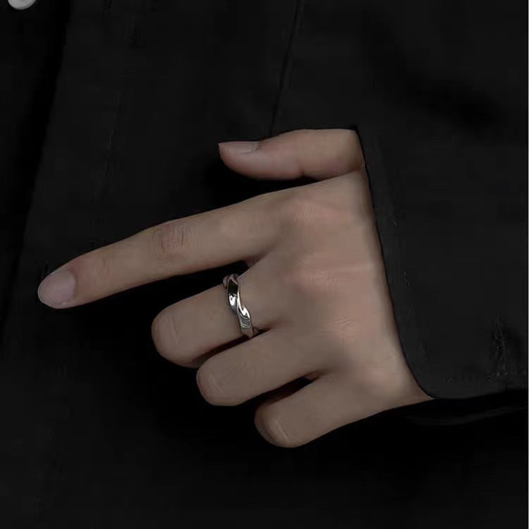 Damen Silberner Ring mit elegantem Wellenmuster Shop Nory
