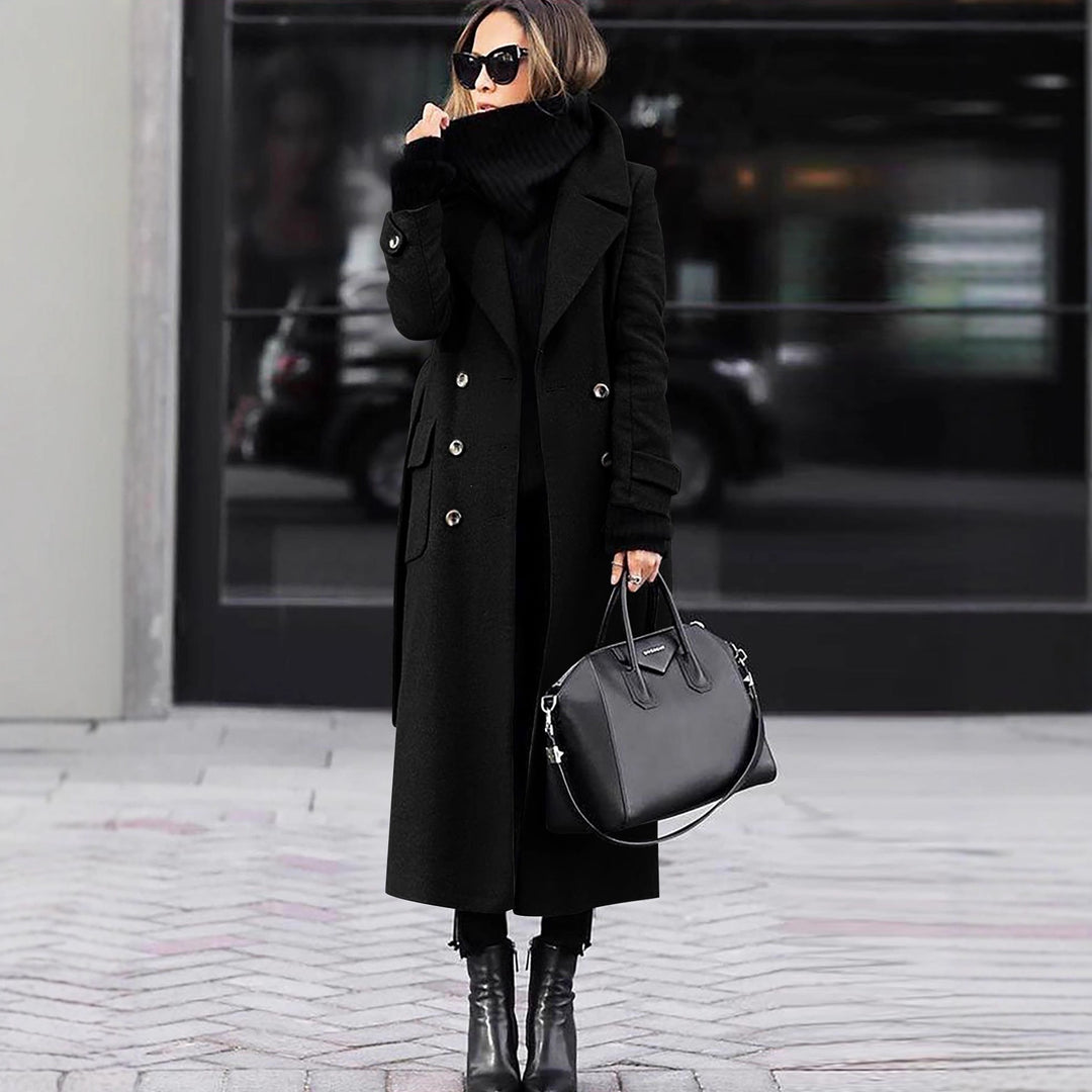 Damen Eleganter und zeitloser Wollmantel