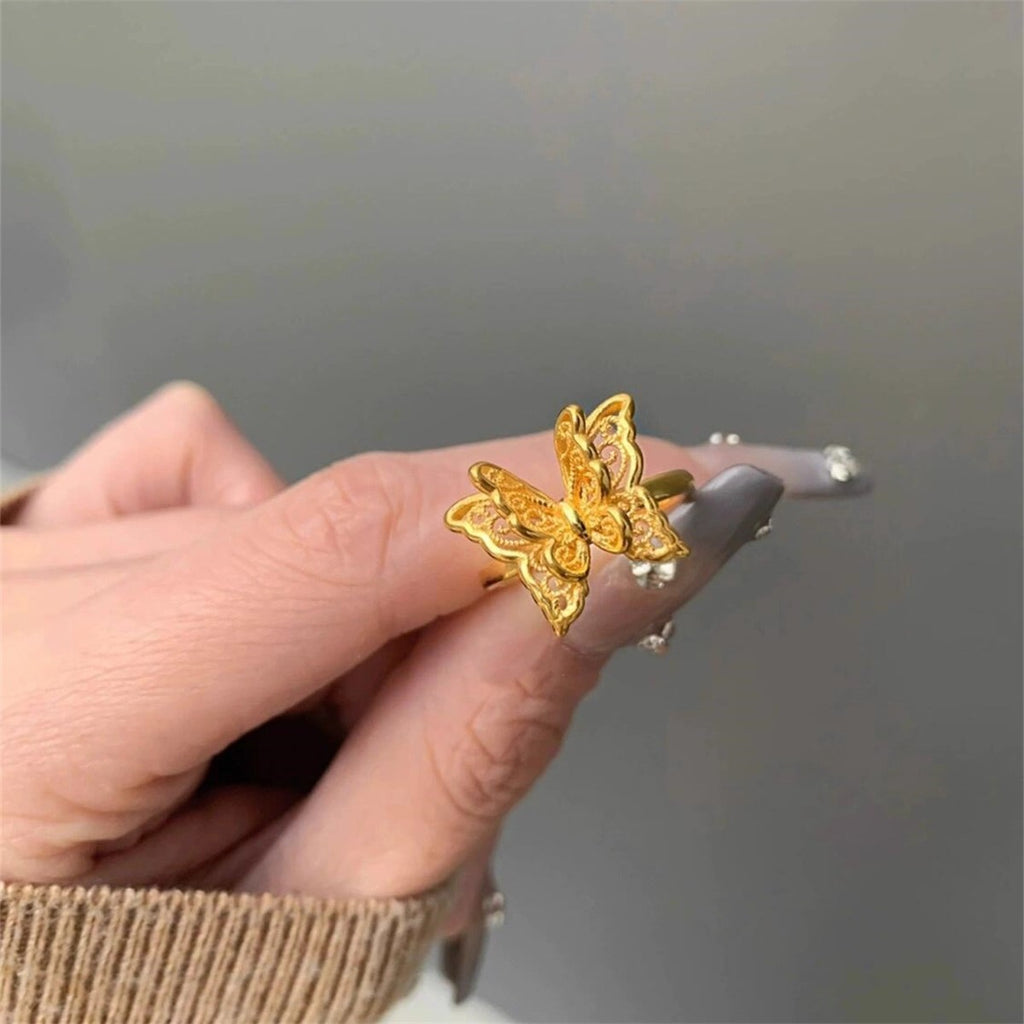 Damen zierlicher Schmetterlingsring mit feiner Detailarbeit Shop Nory