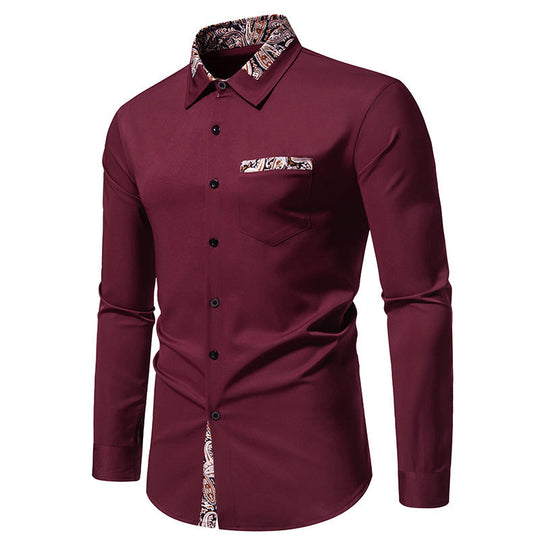 Herren Langarmhemd mit eleganten Paisley-Mustern