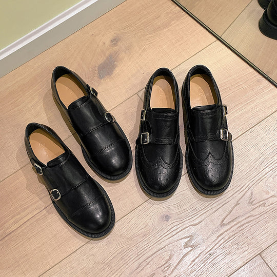 Damen Doppel-Monkstrap-Brogues aus Glattleder mit Brogue-Perforation und Komfortfußbett Shop Nory