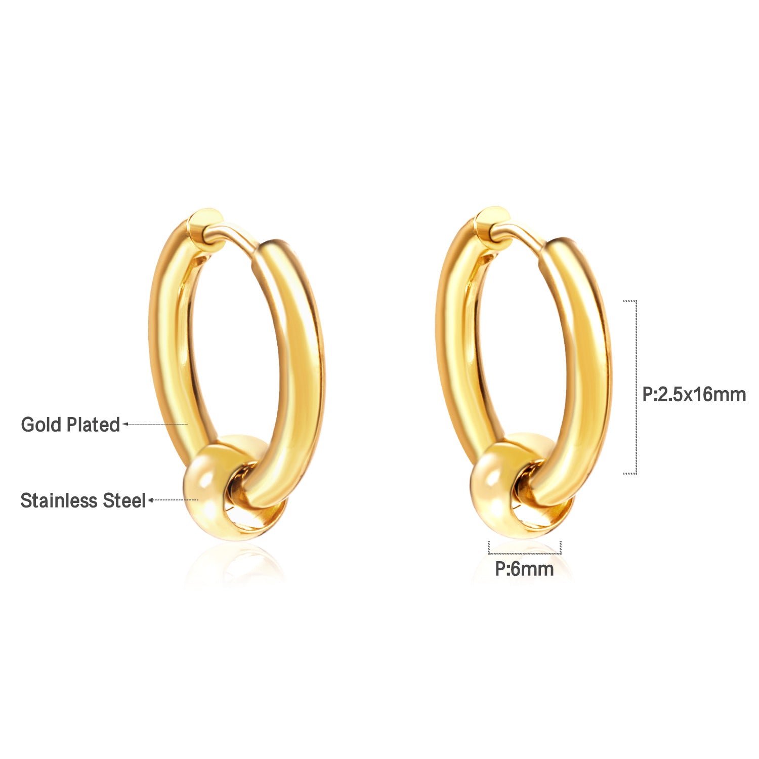 Damen Hängende Ohrringe aus hochwertigem Edelstahl mit rosé goldplattierter Oberfläche Shop Nory