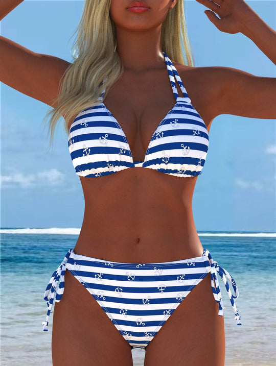 Damen Bikini-Set mit verspieltem Schnitt und trendigem Mustermix Shopnory