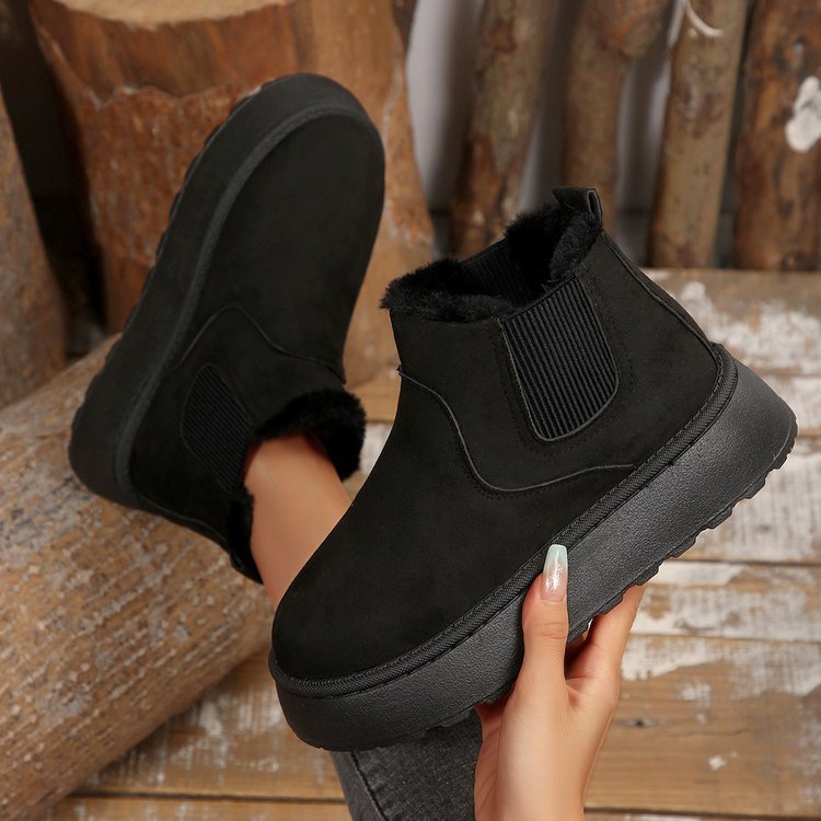 Damen Gefütterte Chelsea‑Stiefeletten aus Wildlederoptik mit elastischer Seitenblende und profilierter Gummisohle Shop Nory