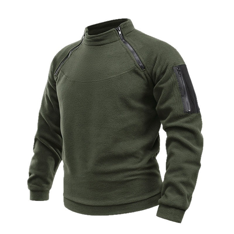 Herren Thermo-Tactical-Sweatshirt mit Fleece-Innenfutter, Reißverschluss-Schultern & Armtasche Shop Nory
