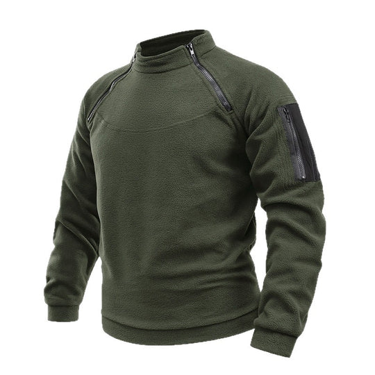 Herren Thermo-Tactical-Sweatshirt mit Fleece-Innenfutter, Reißverschluss-Schultern & Armtasche Shop Nory