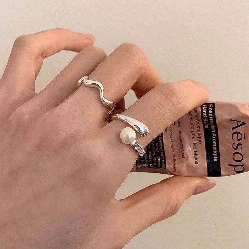 Damen eleganter Perlenring mit modernem Design Shop Nory