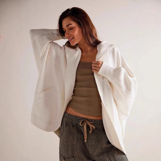 Damen Lässige Oversize Sweatjacke