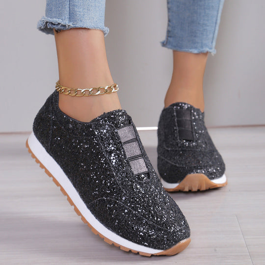 Damen Glitzernde Slip-On Sneakers mit komfortabler Sohle