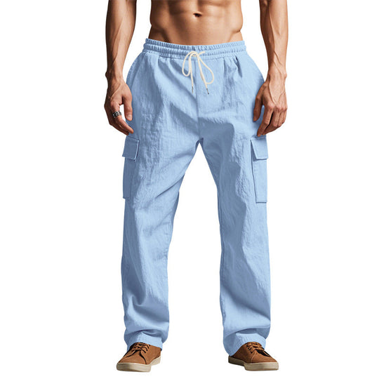 Herren lockere Cargohose mit elastischem Bund und praktischen Seitentaschen