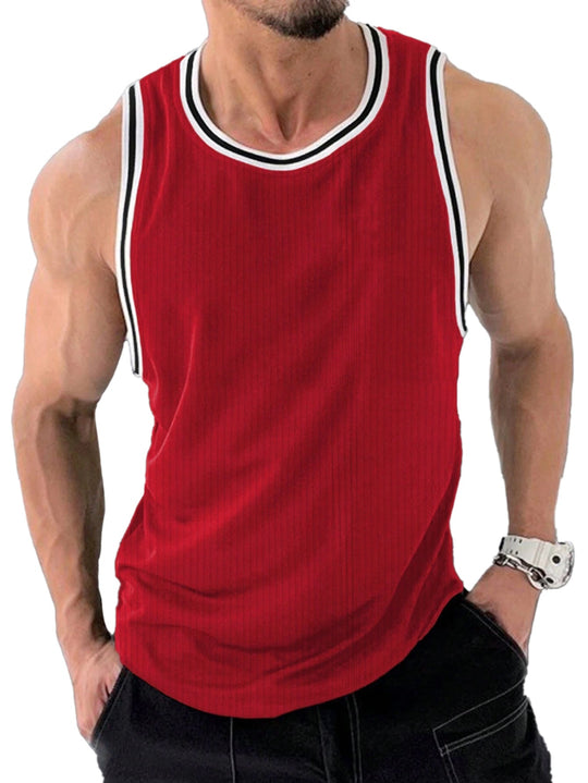 Herren Sportliches ärmelloses Tanktop mit atmungsaktivem Material und modernem Rippendesign