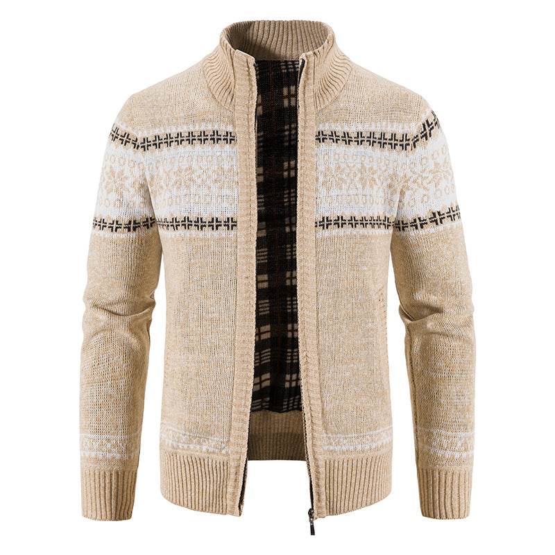 Herren Norweger-Strickzipjacke mit Stehkragen, wärmendem Fleecefutter und Reißverschluss Shop Nory