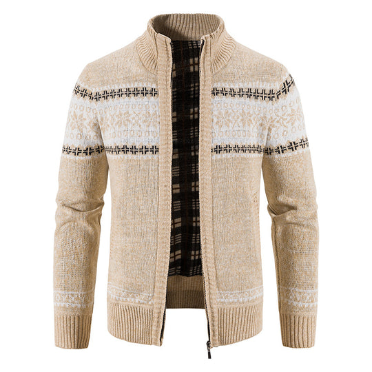Herren Norweger-Strickzipjacke mit Stehkragen, wärmendem Fleecefutter und Reißverschluss Shop Nory