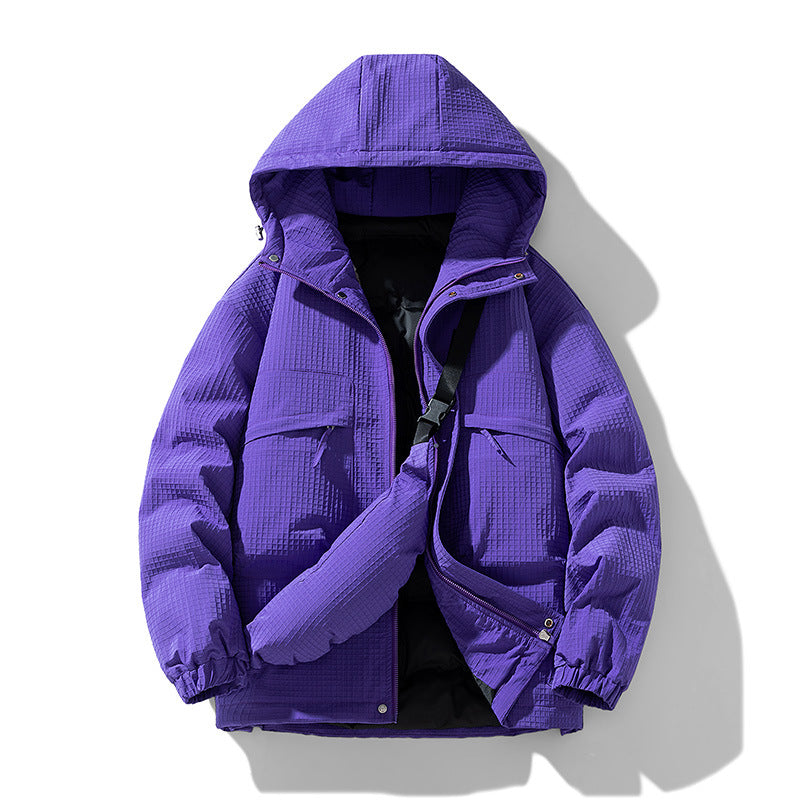 Herren Gepolsterter Ripstop-Parka mit Kapuze Oversize-Schnitt und integrierter Umhängetasche Shop Nory