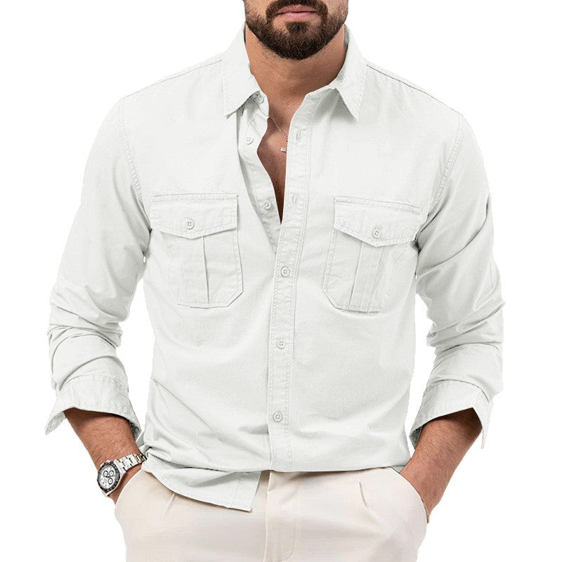Herren Hemd mit Brusttaschen und Kentkragen, lässiger Regular-Fit aus Baumwollmix Shop Nory