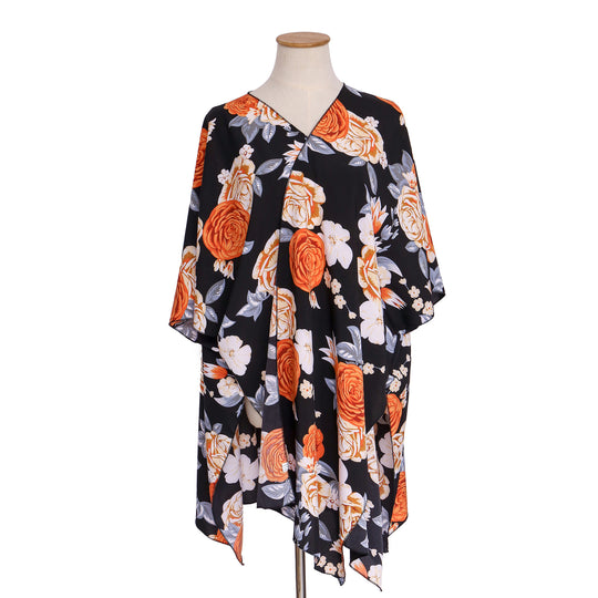 Damen Verspielter Kaftan‑Kimono‑Überwurf aus leichter Viskose mit asymmetrischem Zipfelsaum Shop Nory