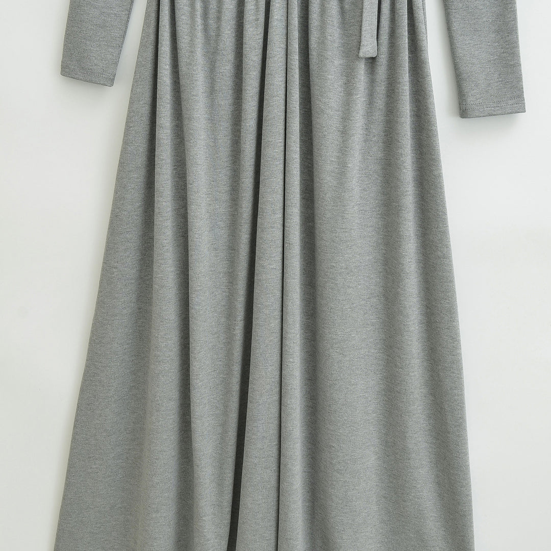 Damen Midikleid mit Raffung, V-Ausschnitt und tailliertem Faltenrock Shop Nory