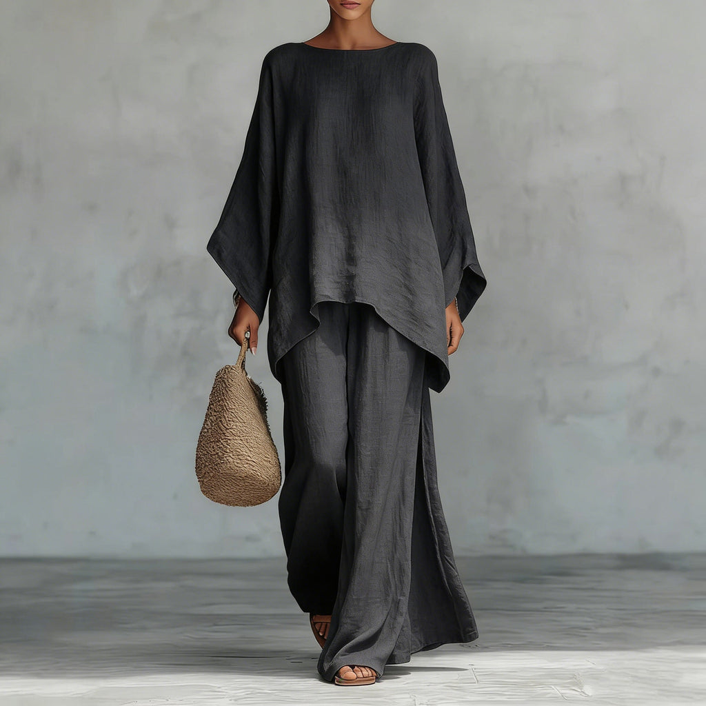 Damen luftiges Set aus weichem Stoff mit weitem Schnitt
