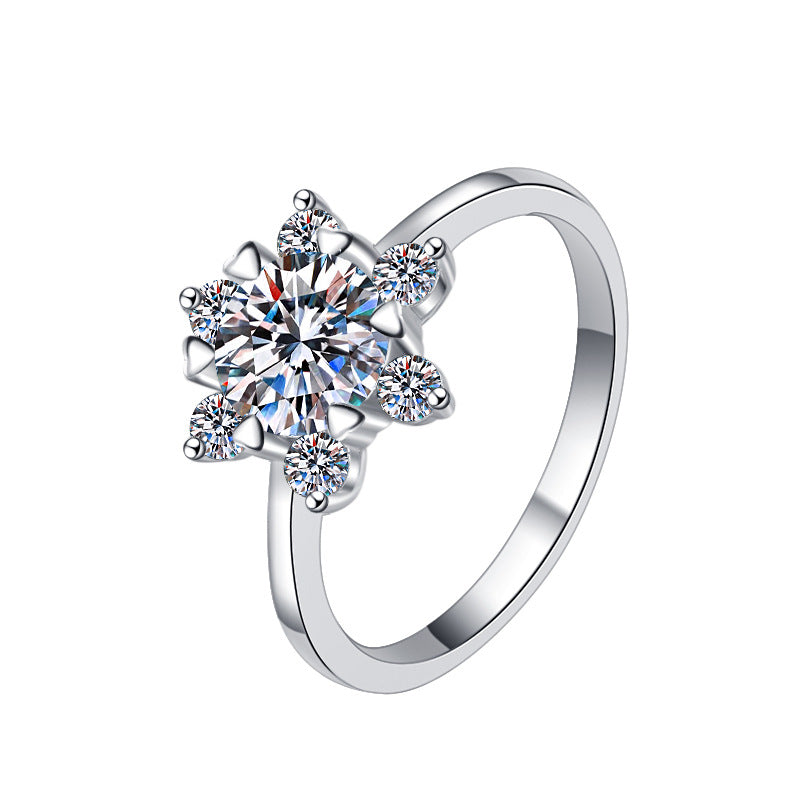 Damen Solitär Ring mit funkelndem Kristall und kunstvollem Detail Shop Nory