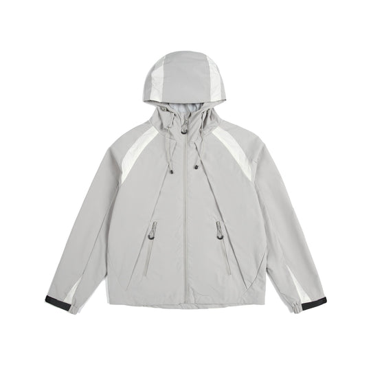 Unisex Leichte Regen- und Softshell-Jacke mit Kapuze, verstellbaren Saum- und Reißverschlusstaschen Shop Nory