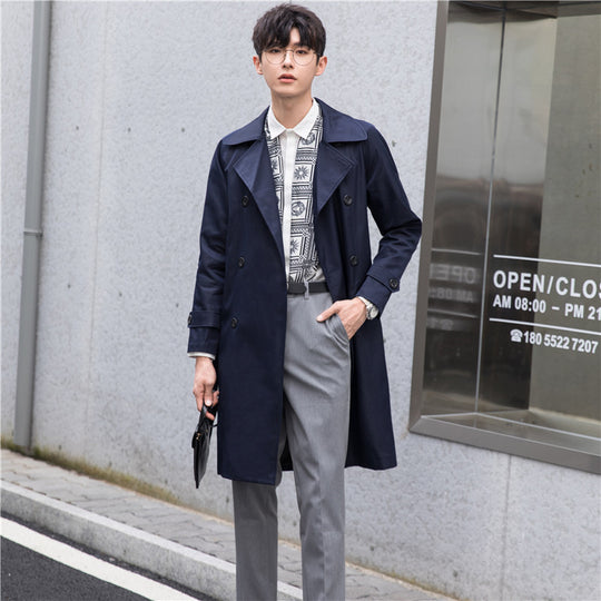 Herren Trenchcoat mit Doppelreiher und tailliertem Schnitt Shop Nory