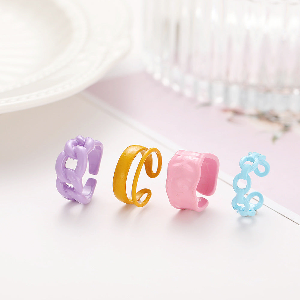 Damen Modischer Offener Fingerring aus hochwertigem Kunststoff Shop Nory