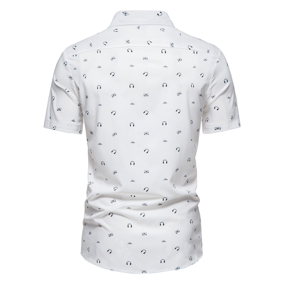 Herren Kurzarmhemd mit geometrischem Druck