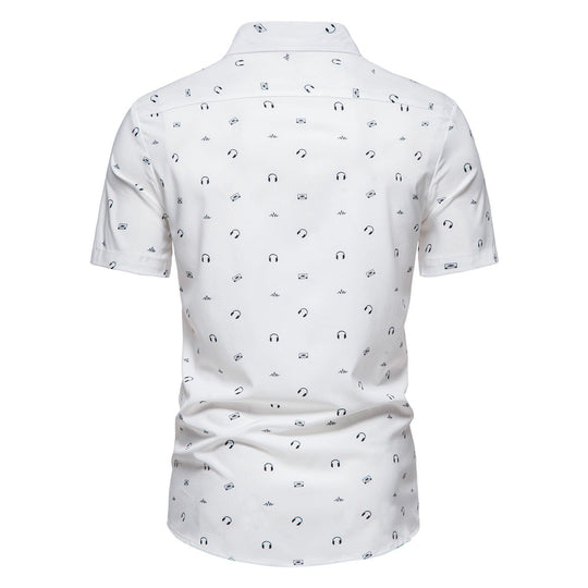 Herren Kurzarmhemd mit geometrischem Druck